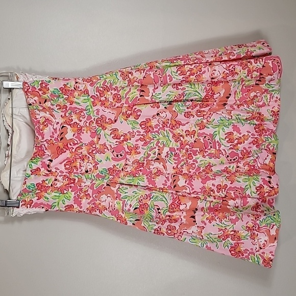 Lilly Pulitzer Ferra Call Me Kitty Cat Dress Size 4 Small Strapless Corset Mini - Picture 9 of 16